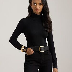 Polo Ralph Lauren Silk-Blend Turtleneck Sweater - Black